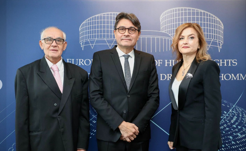 Судиите Татјана Васиќ-Бозаџиева и Осман Кадриу на средба со претседателот на ЕСЧП, Матијас Гијомар